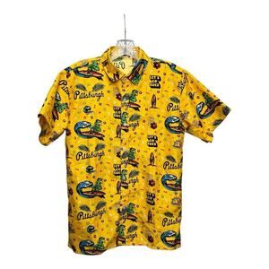 Pittsburgh Pirates Shirt Hawaiian Mens S Let's Go Bucs Parrot Surf Bucco Luau